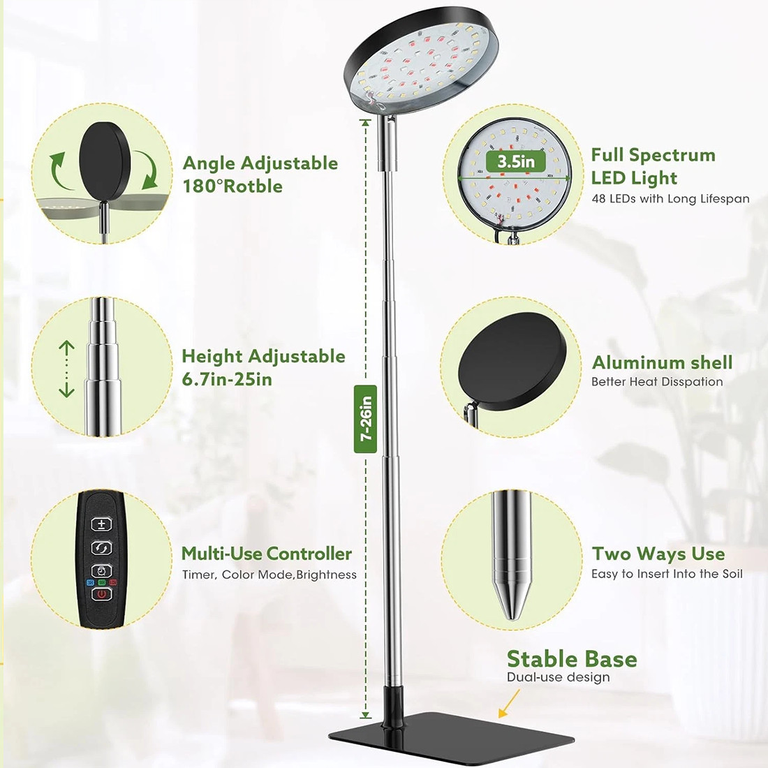 LED Plant Grow Lights For Indoor Plants Dimmable Growing Lamp USB Full Spectrum — image 6