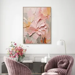 Handmade Oil Painting Canvas Wall Art Decoration 3D Texture Thick Oil Flowers Modern Abstract For Home Room Decor - Without Inner Frame - View 1