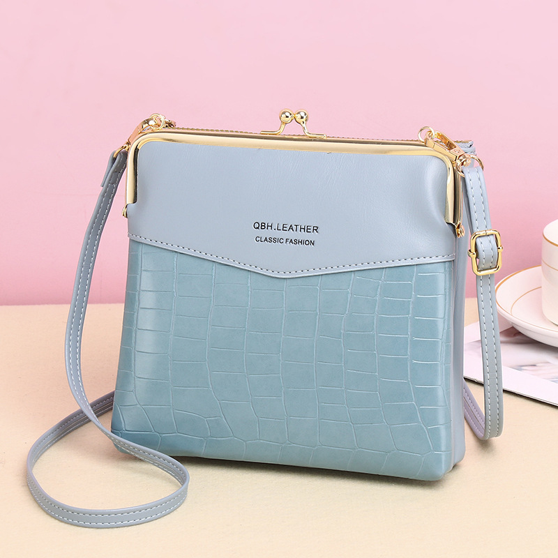 Lock Shoulder Bags Women Alligator Pattern Crossbody Phone Bag Blue - Shop at LoveMi
