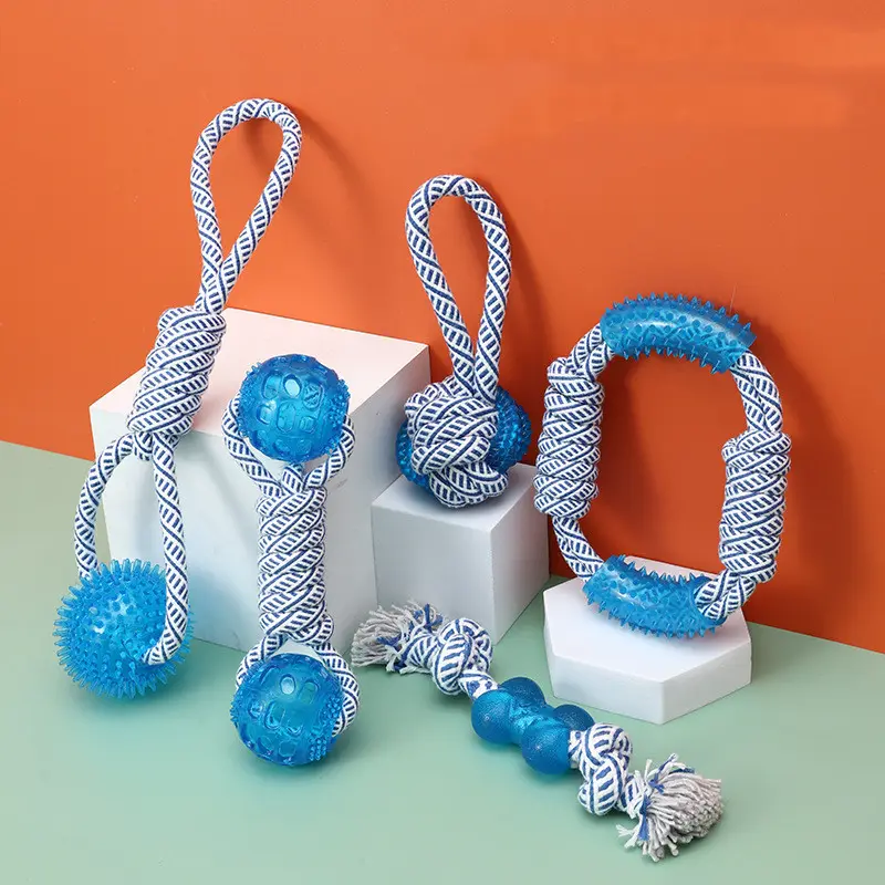Ocean Series Cotton Rope Dog Toy TPR Pet Molar
