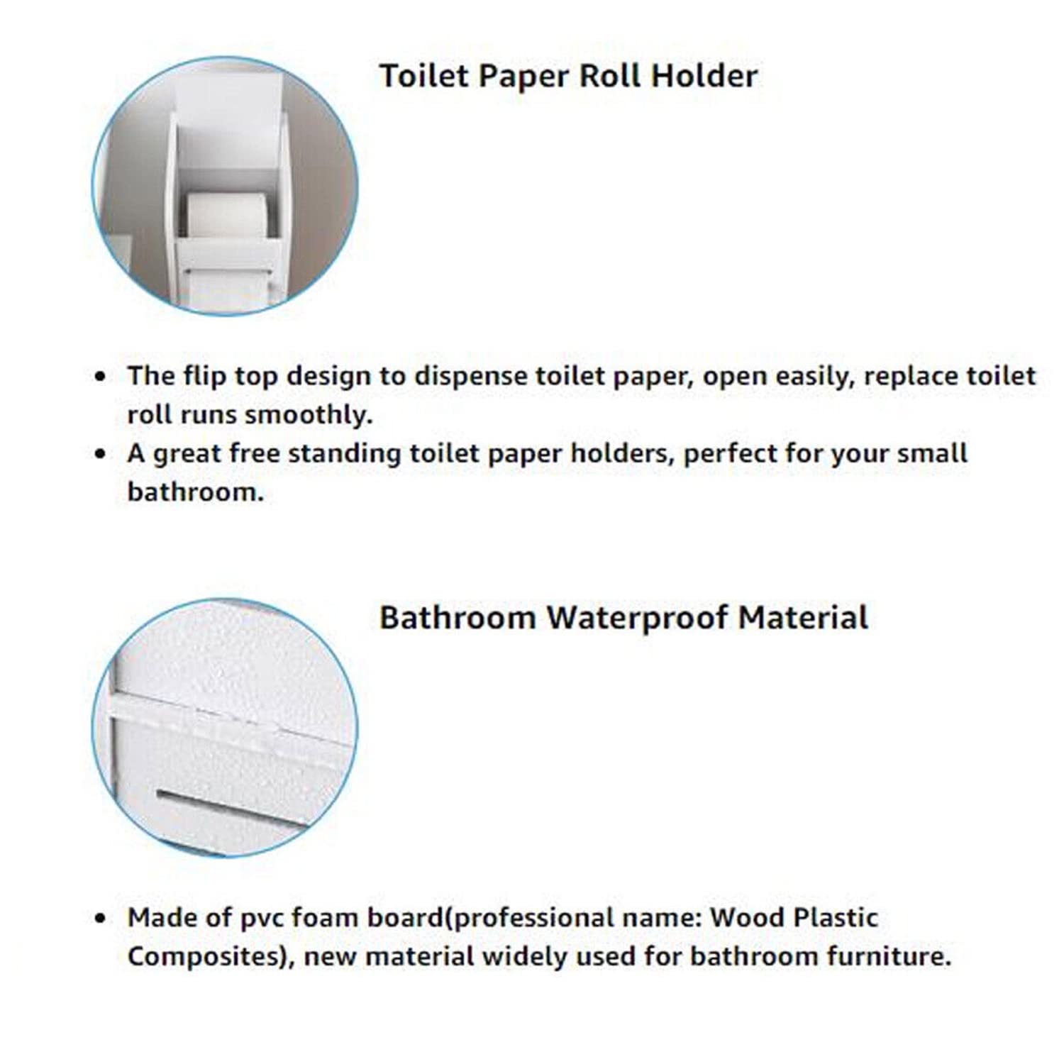 Bathroom Cabinets Tall Slim Storage Waterproof Toilet Cupboard — image 12