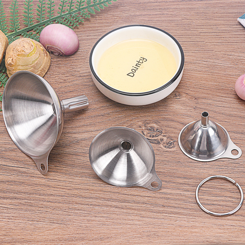 Title 4, Stainless Steel Funnel Three Piece Mini Funnel