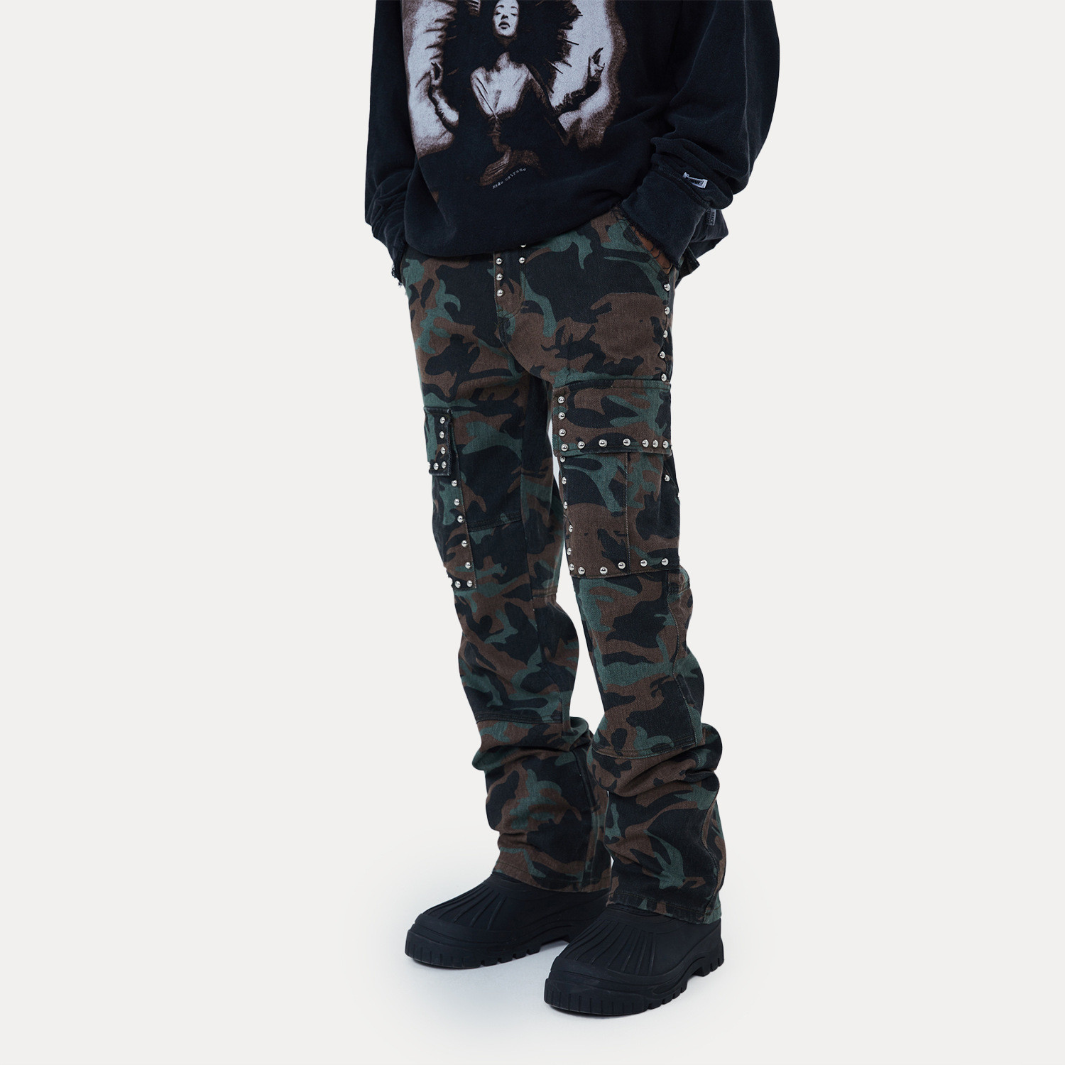 Title 6, Slim-fit camouflage casual rechte broek