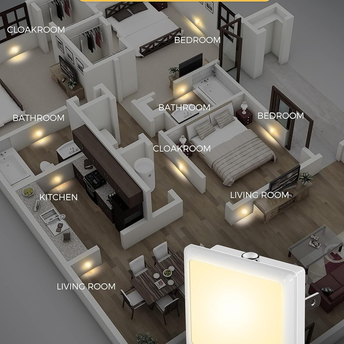 LED Night Lights Plug Into Wall 2 Pack Plug In Night Light thumbnail 7