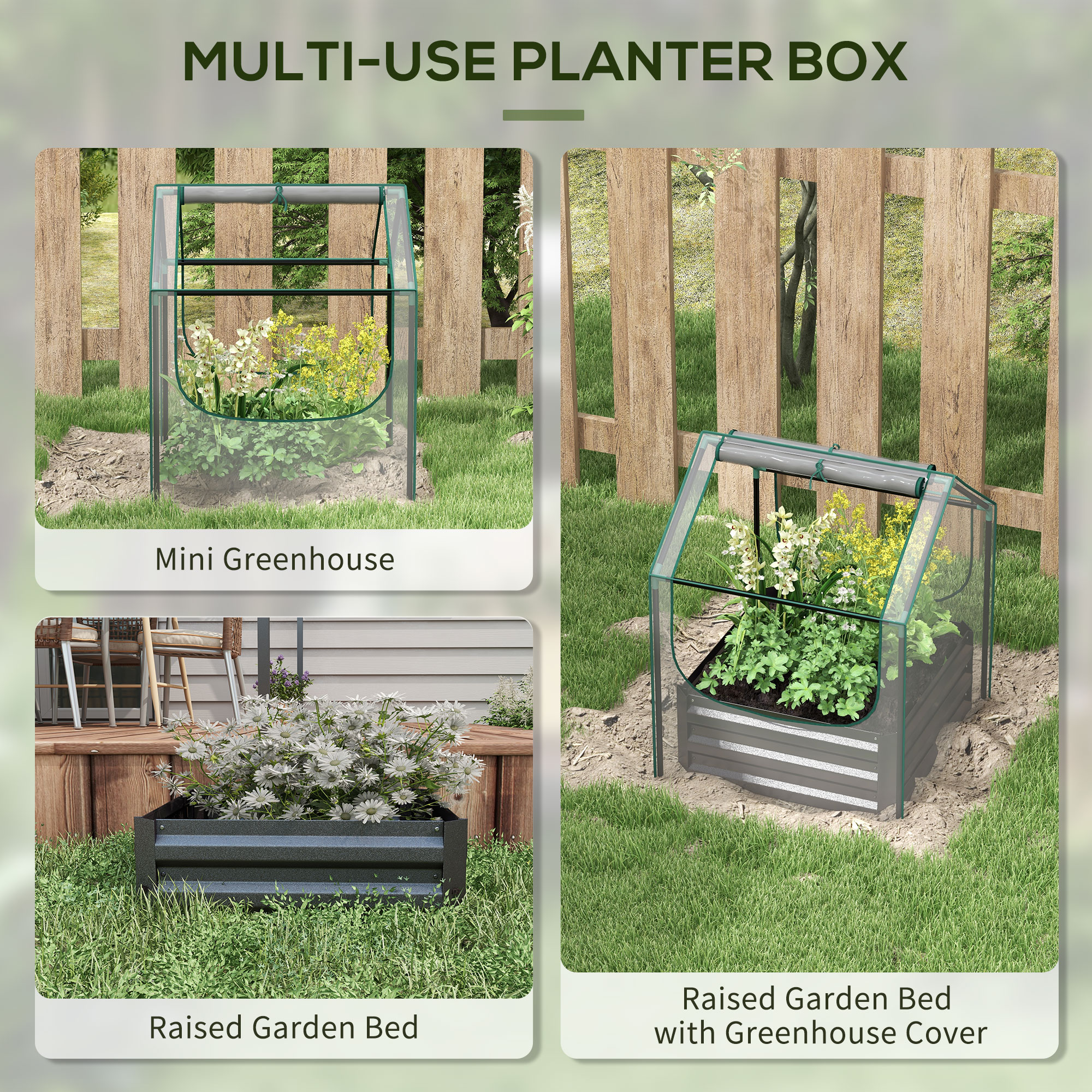 61 X 61cm Garden Planting Bed With Cover — image 9