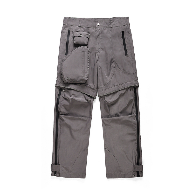 Multi Pocket Detachable Panel Zip Nylon Trousers