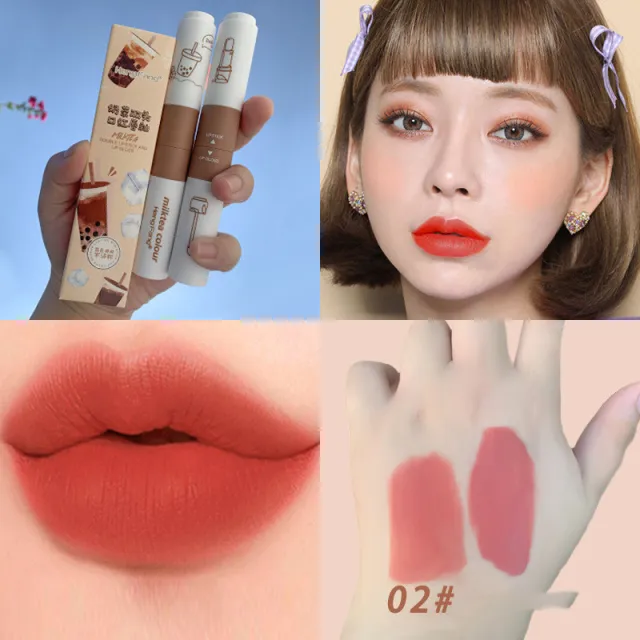 Two headed Lipstick Lip Glaze Two in one Matte Velvet Lipstick Chibian Fenyi - Shop at LoveMi