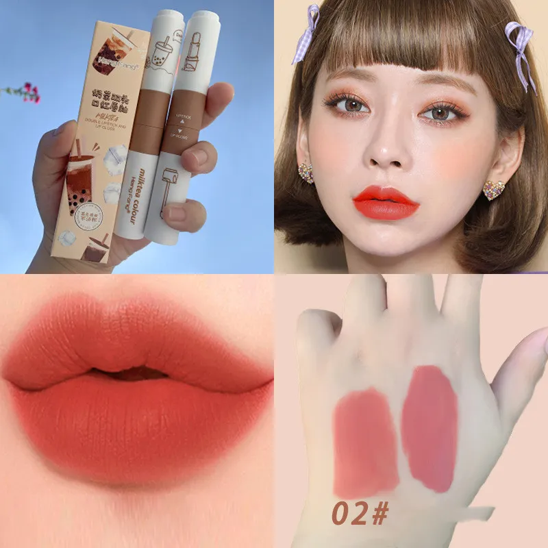 Two-headed Lipstick Lip Glaze Two-in-one Matte Velvet Lipstick - Chibian Fenyi