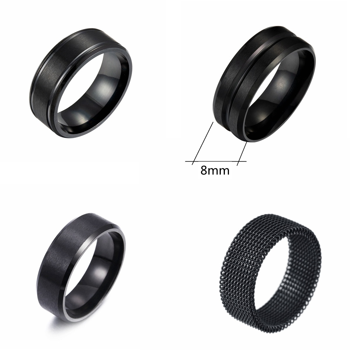 European And American Men's Titanium Steel Ring 8mm