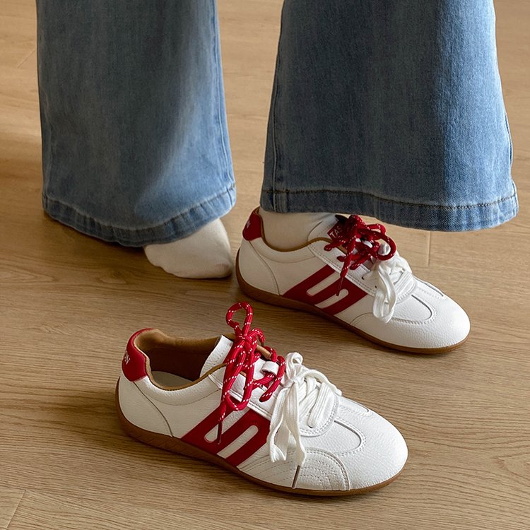 2026 New Women Retro German Trainers, Versatile Soft Sole White Sneakers, Fashion Casual Skate Shoes For Summer
