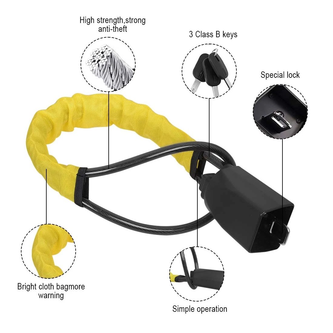 Steering Wheel Lock Anti-Theft Car Security Device Heavy Duty Seat Belt Lock