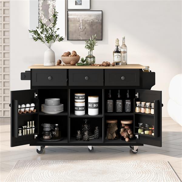 Kitchen Cart With Rubber Wood Flip Top — foto 7