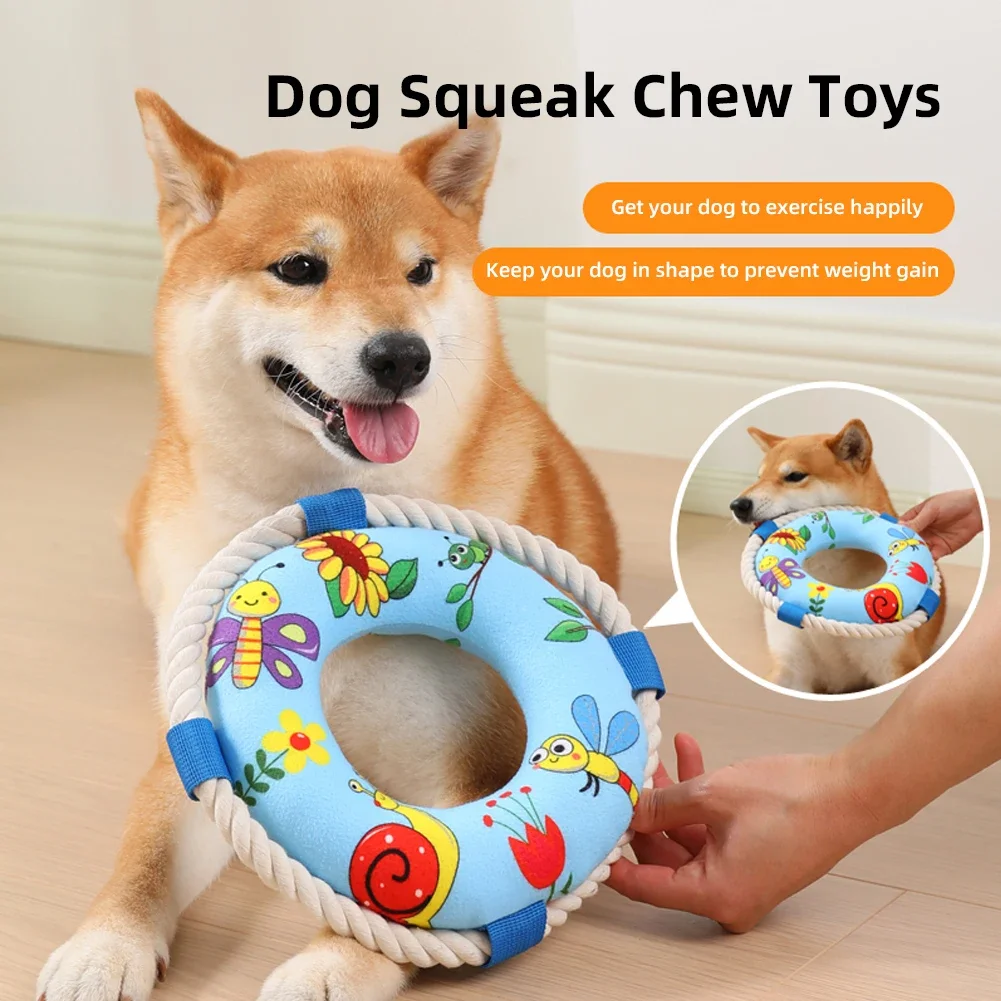 Float Training Dog Pull Ring Dog Ring Chew Resistant Toys Throw Catch Flying Pet Supplies Bite Resistant Soft Pull Ring