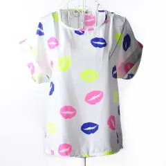 Women's Casual Short-sleeved Loose Chiffon Summer T-shirt Blouse Blouse - 3 Style - View 1