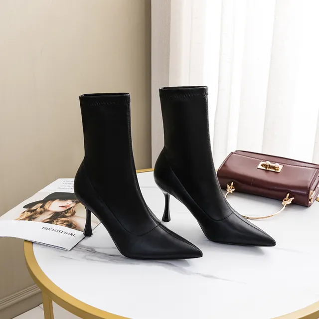 Women's Sexy Pointed Toe Stiletto Ankle Boots Black - Shop at LoveMi