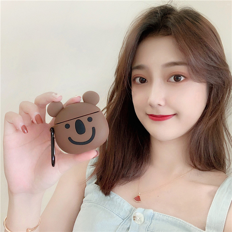 Compatible with Apple, Brown Bear Airpods1 Apple Wireless Earphone Sleeve Airpods2 Generation Silicone Soft Cute Protective Sleeve