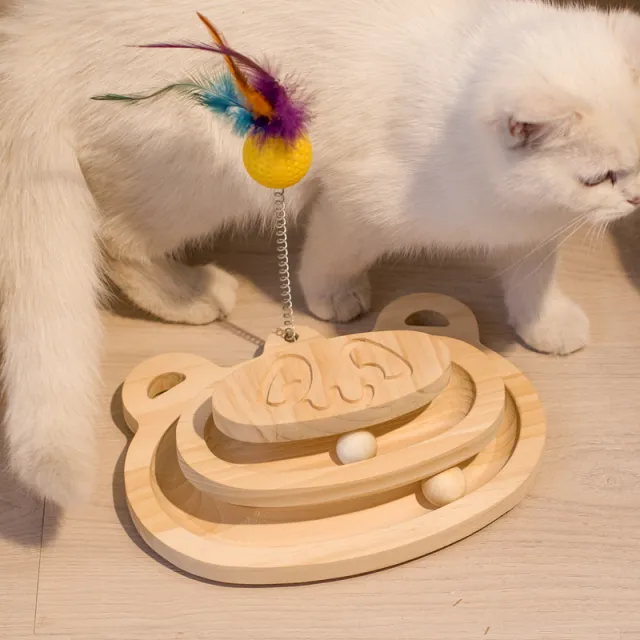Cat Scratcher Interactive Maze Ball Toy Two Layer Turntable - Shop at LoveMi