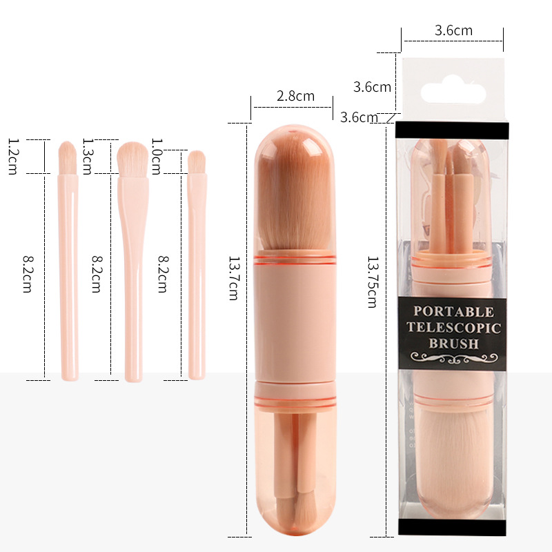 4in1 Portable Makeup Brush Set Beauty Brush 3