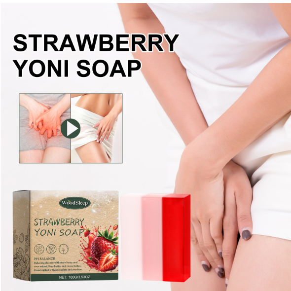 WoodSleep Strawberry Flavored Soap Gentle Cleansing, Itching, Deodorizing Body Care Soap For Women's Intimate Parts image 6