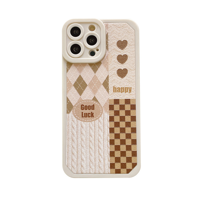 Title 4, Checkerboard TPU Soft Shell Mobile Phone Case p...