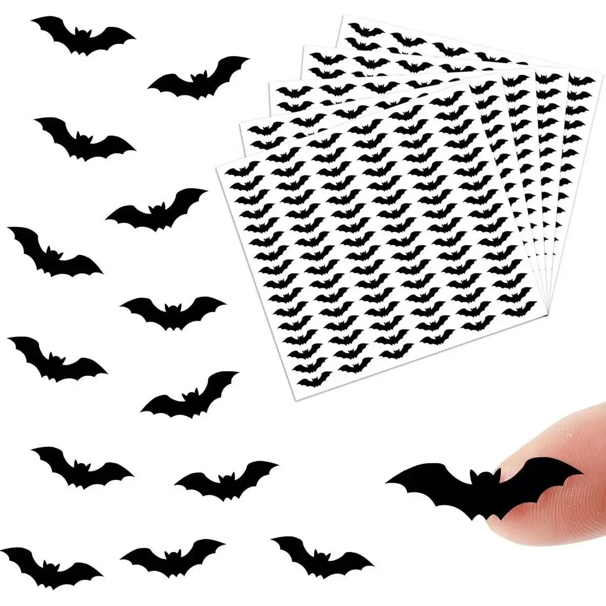 Dark Style Halloween Black Bat Stickers