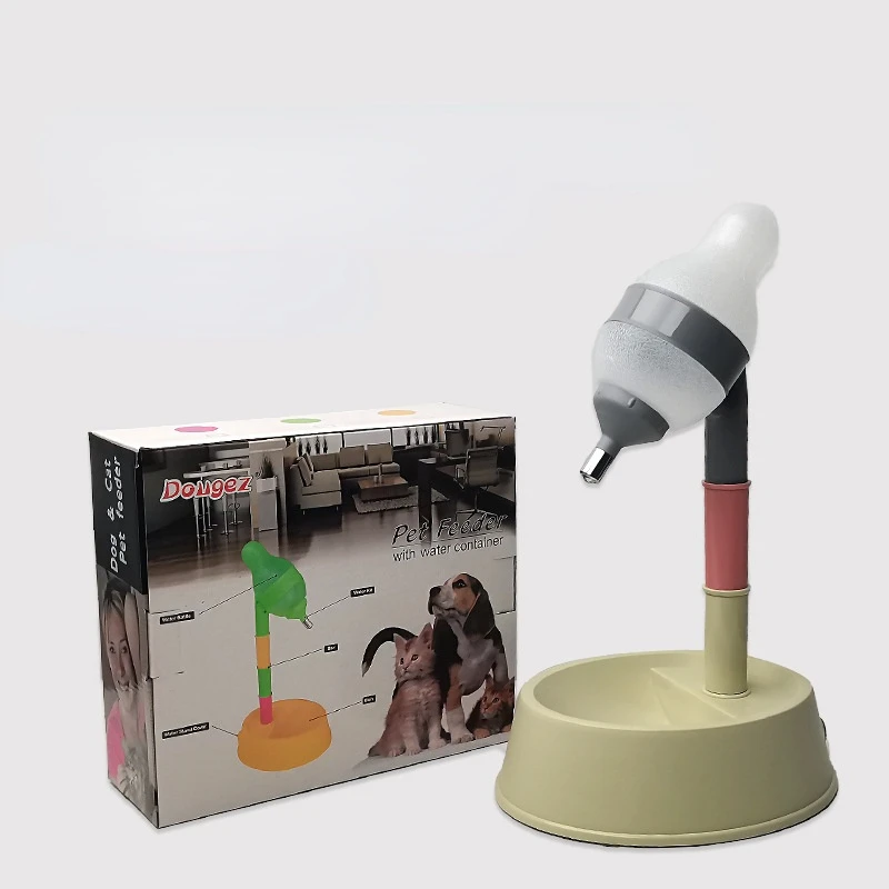 The New Dog Waterer Can Adjust The Height Of Pets And The Water And Feed All-in-one Cat Drinking Bowl Dog Supplies