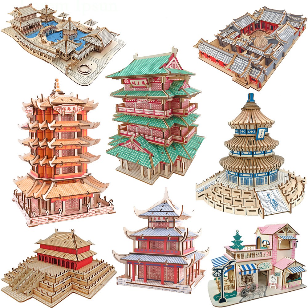 Laser Wood 3D Jigsaw Puzzle Toy For Children