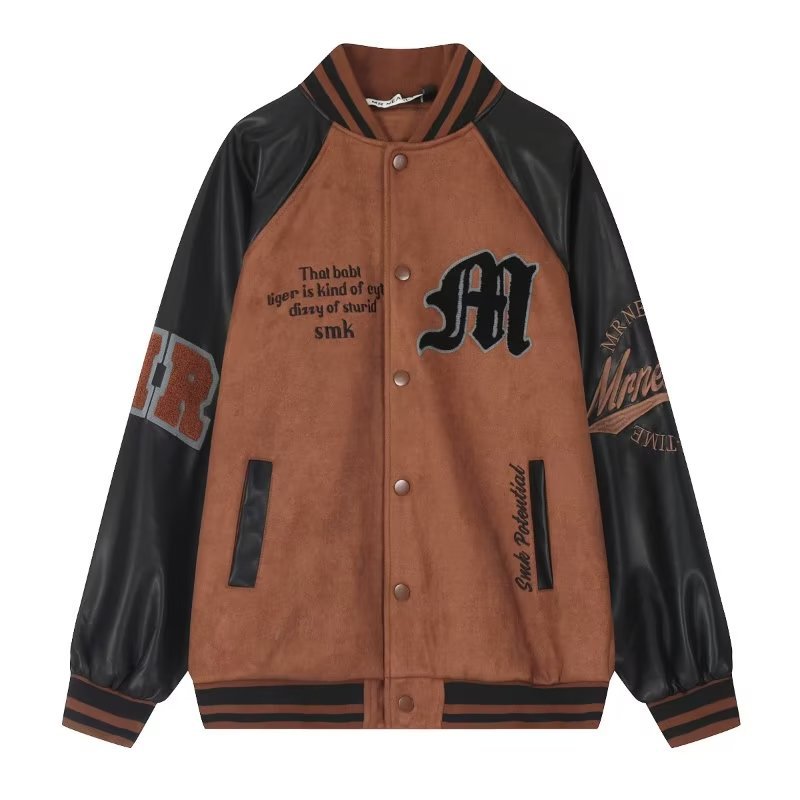 Title 1, Fashionable Embroidered Suede Bomber Jacket