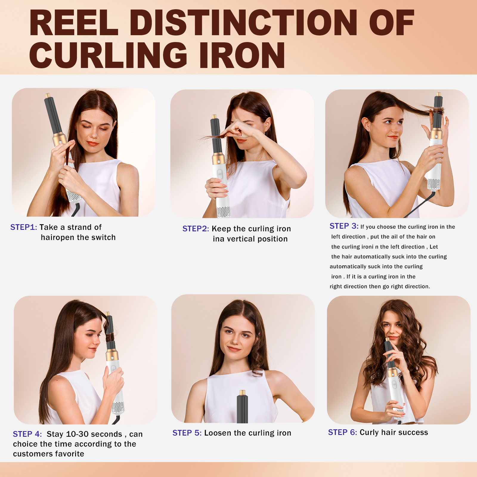 5-in-1 Hair Dryer Brush, White Gold. 5 IN 1 HAIR STYLER SET: The versatile stylers attach to the styling wand & hair dryer and give you the power to explore styles for any hair type. The 5 in 1 hair dryer brush set includes 1x hair dryer for fast drying, 