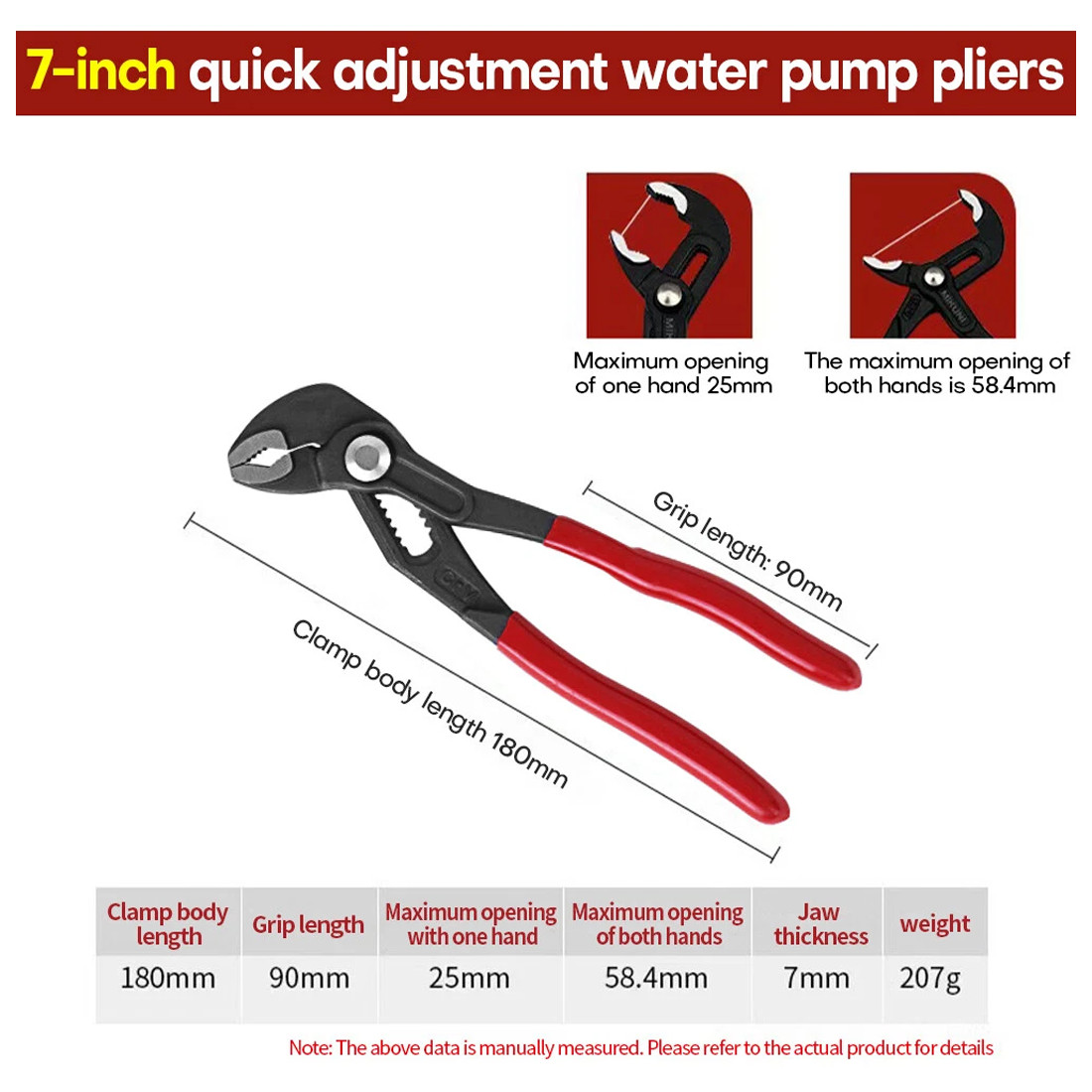NEW 3x Water  Pliers Quick Release Plumbing Pliers Wrench Adjustable Water... 11