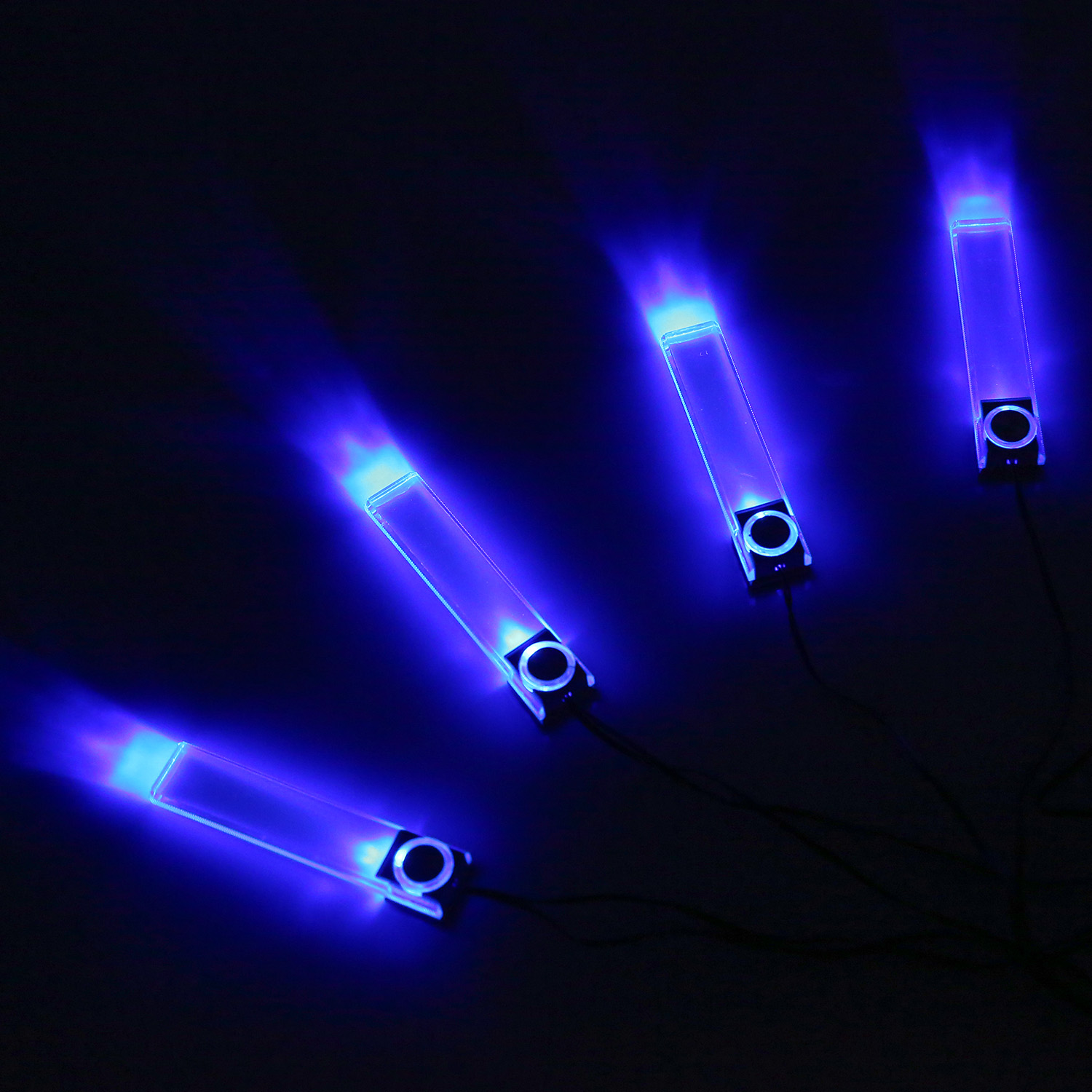 4Pcs Car Interior LED Atmosphere Light Car Charge Decorative Lamp DC 12V Blue Light — foto 2
