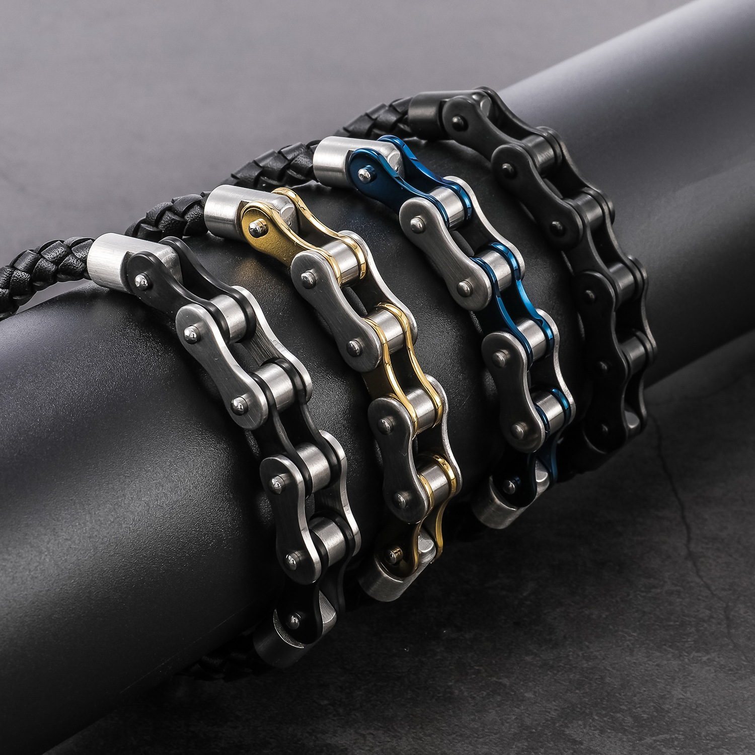 Fashion Leather Bracelet Personality Bicycle Chain Men's