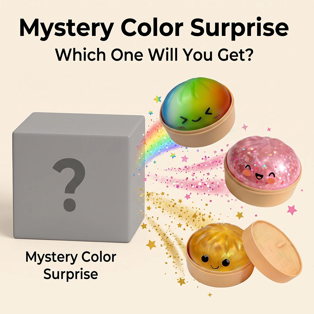 12PCS Glitter Dumpling S Quishy Toy Mystery Blind Box Bun Stress Relief Steamer — image 11