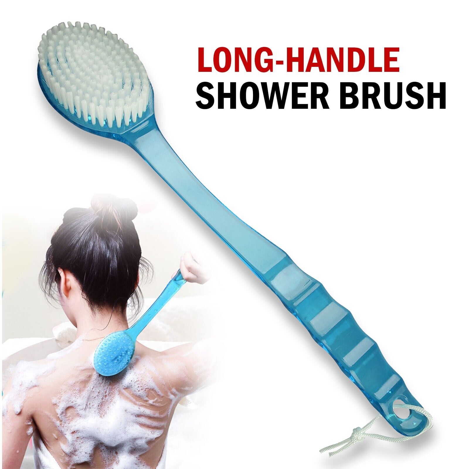 Long Handle Exfoliating Body Shower Brush. we ship only inside the US, USPS First Class Package 2 Day Handling , 2-5 Day Shipping. Long Handle Bath Body Brush Soft Back Shower Exfoliating Dead-Skin Scrubber Massager Brush by KT Deals Soft Bristles and Mas