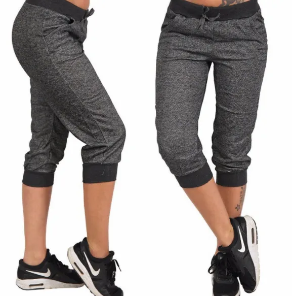Women's Loose Casual Sports Pants Solid Color Thin Cropped Pants Black - Shop at LoveMi