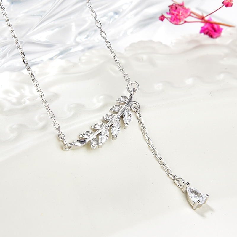 New S925 Sterling Silver Collarbone Chain Female - 9