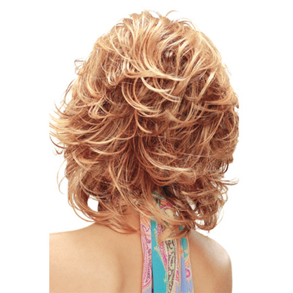 Ladies White Wig With Diagonal Bangs And Short Curly Hair — foto 5