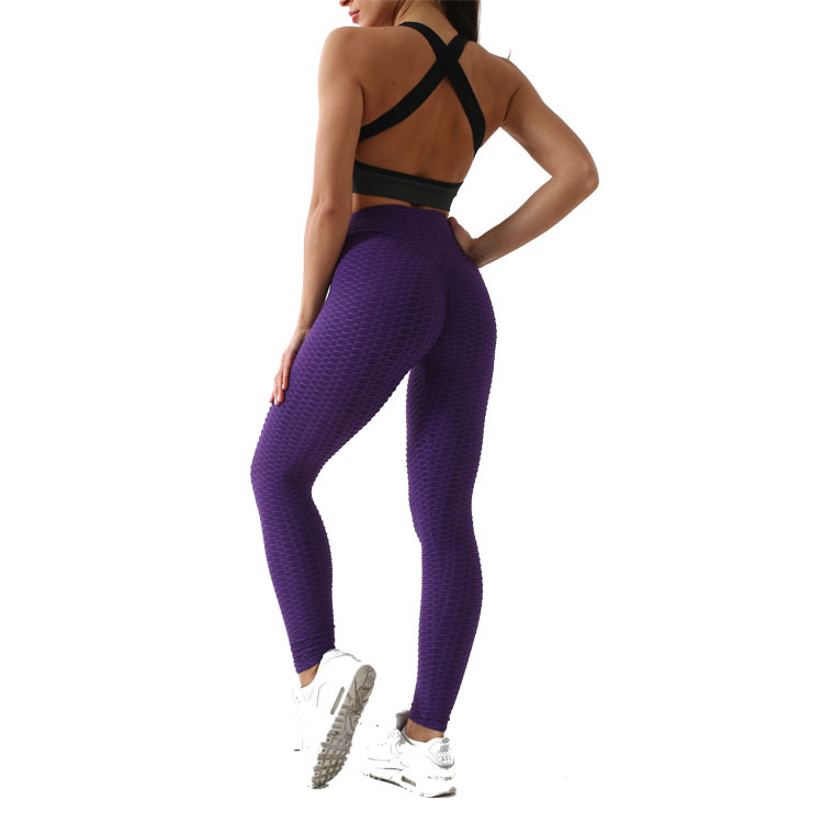 Bubble Hip Fitness Trousers Breathable Tight Running High Waist Peach Hips