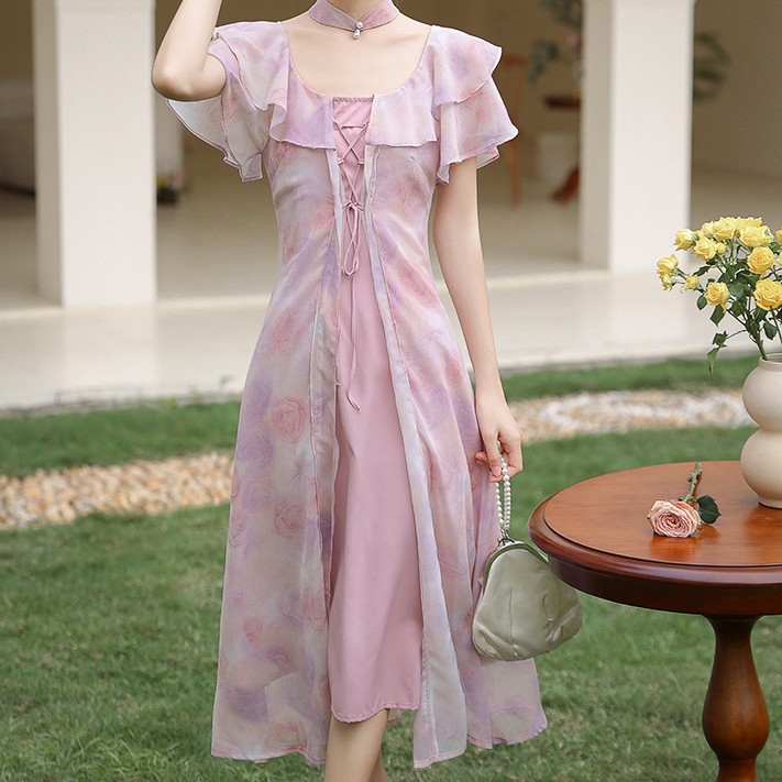 Waistband Tea Break Elegant Luxury Dress