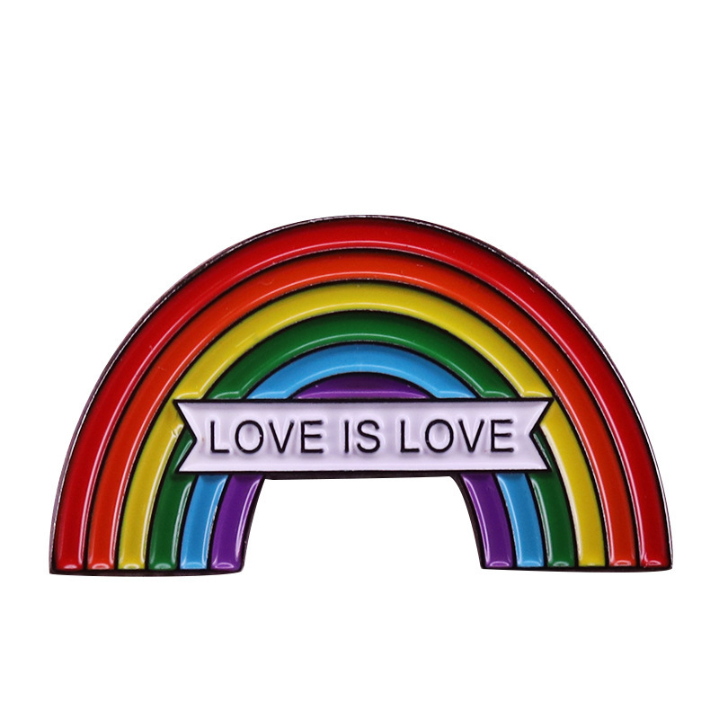 Fashionable Simple Metal Copper Rainbow Brooch — view 2