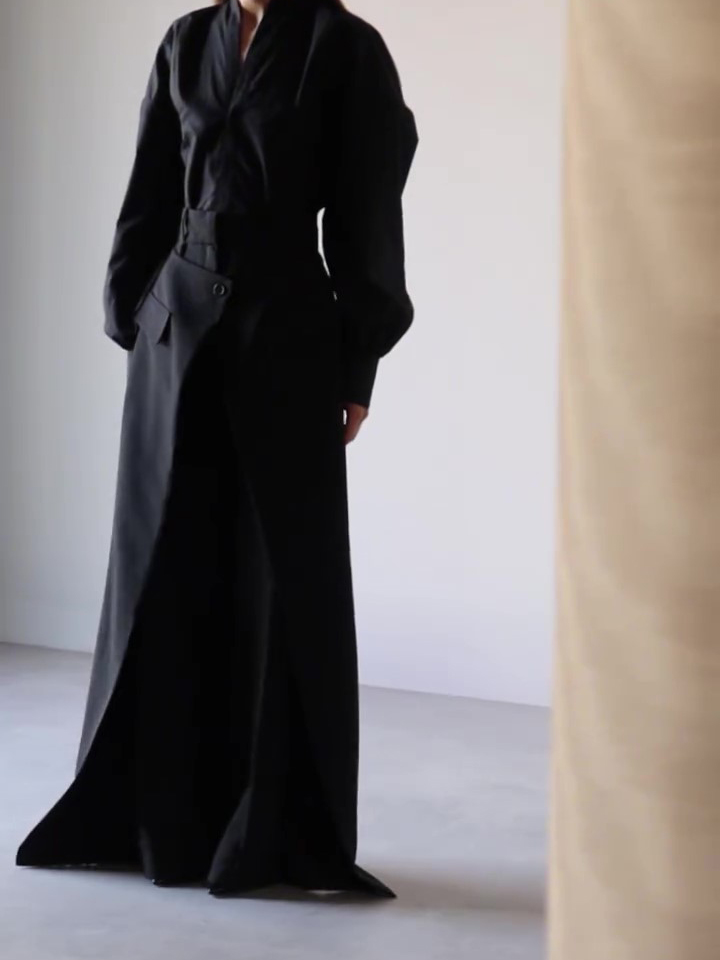 High-Slit Wide-Leg Pants, picture 2 of 8