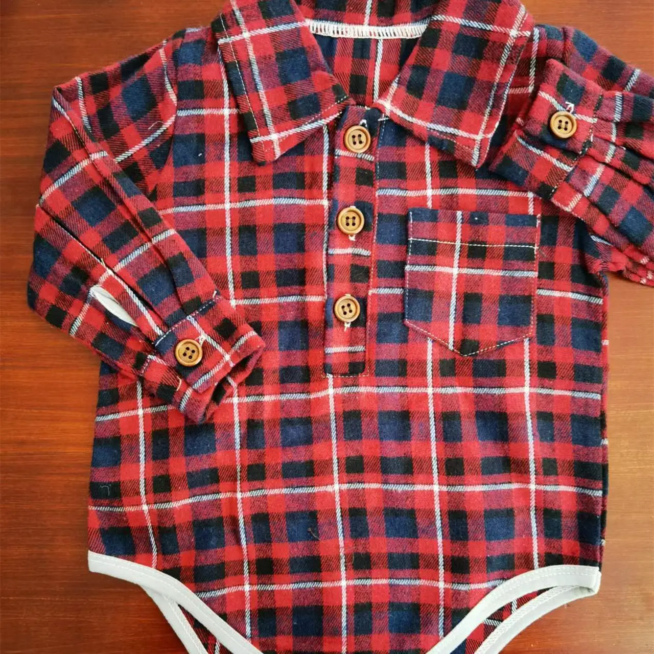 Children's Pocket Plaid Coat Romper