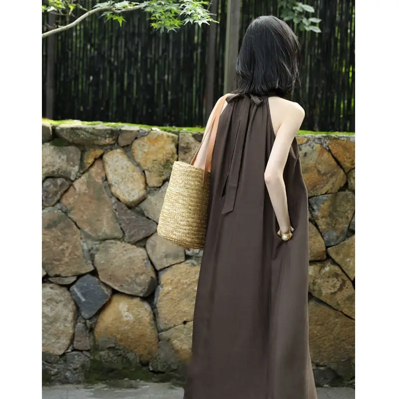 Women's Halter Loose Round Neck Sleeveless Dress