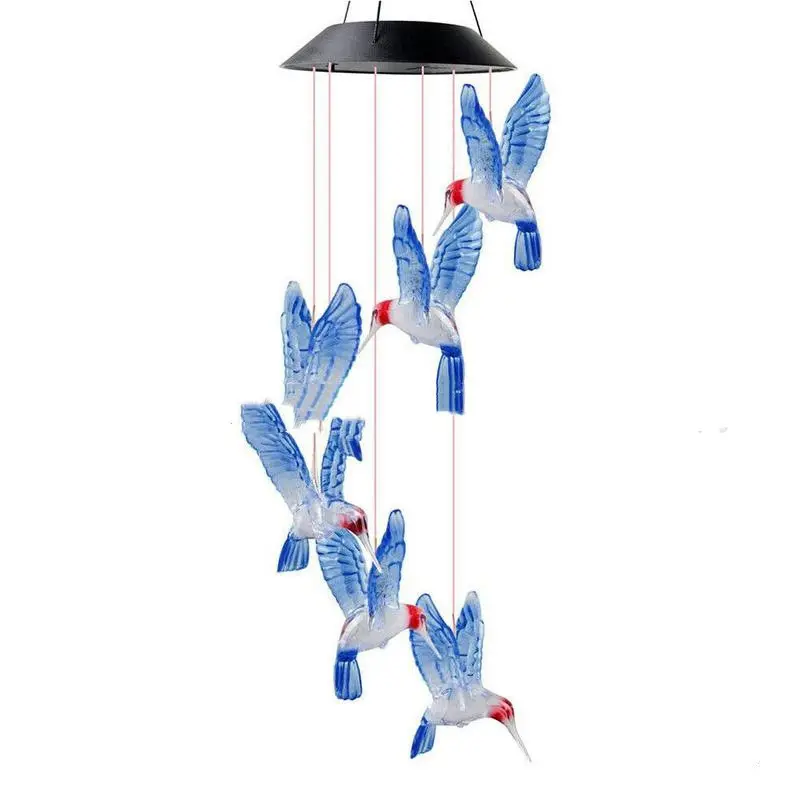 Outdoor Patio Solar Hummingbird Models Garden Decorative