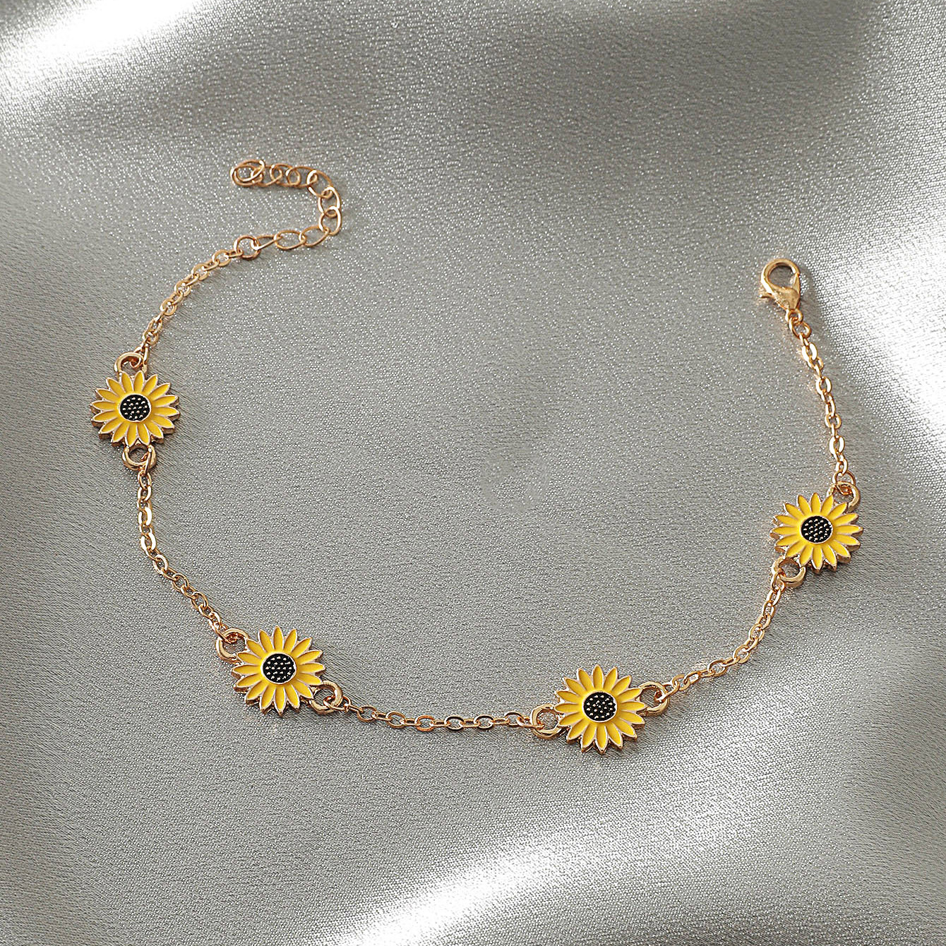 Title 1, Alloy Sunflower Anklet Creative Daisy Foot Orna...