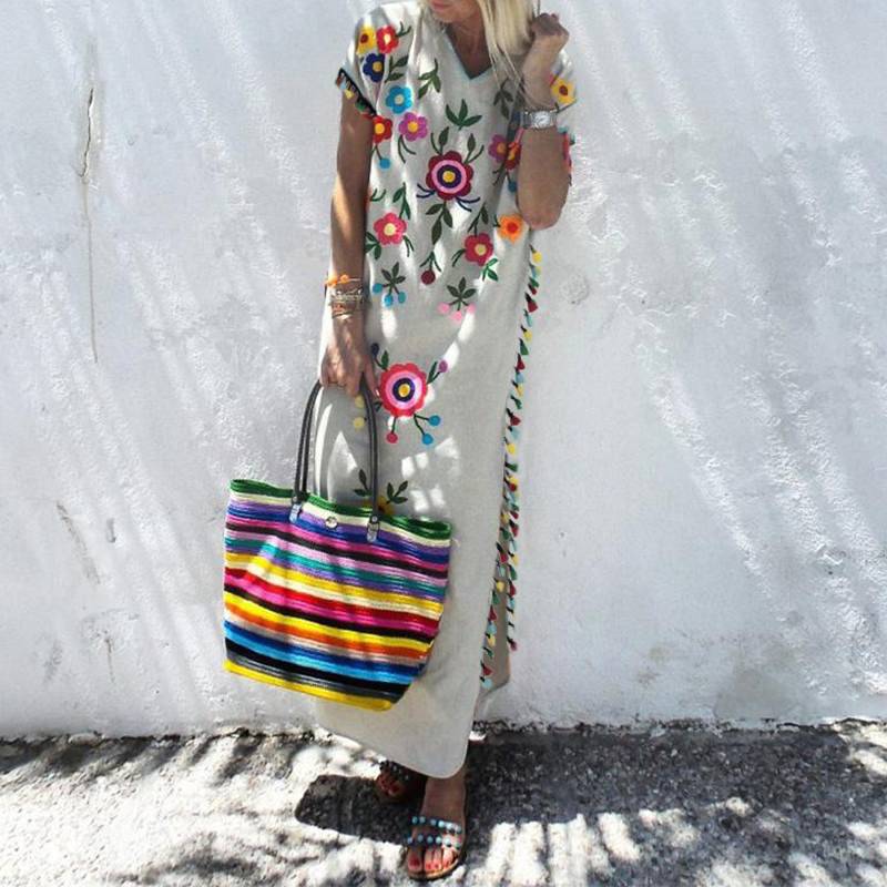 Colorful Fringed Dress On Both Sides - 2