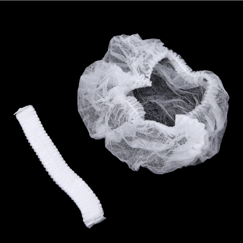 10 0 0Pcs Disposable Head Cover Hair Net White Elastic Hair Cap For Beauty Salon 4