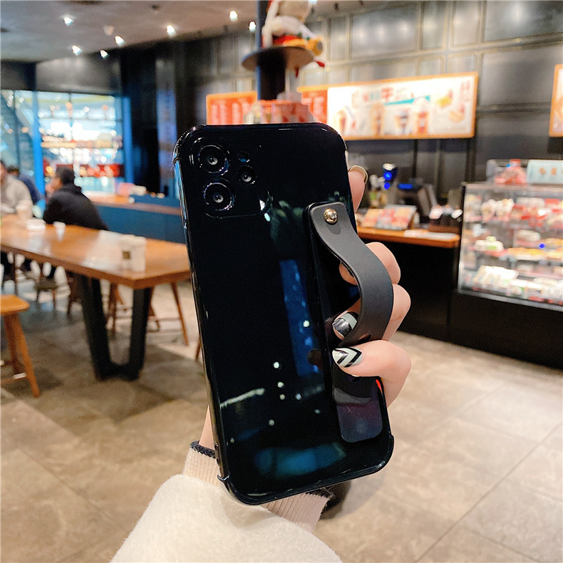 Compatible with Apple, Simple Solid Color IPhone12 11promax Mobile Phone Case Mini Stand Soft Shell - Image 3