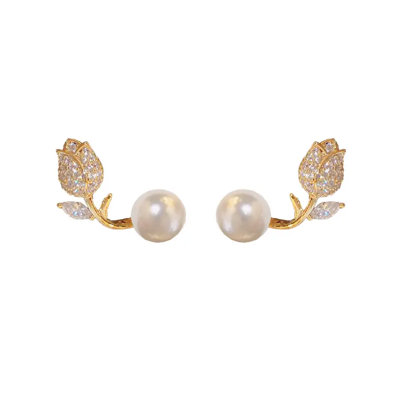 Small Crowd Design Feeling Gentle Daily Tulip Flower Earrings
