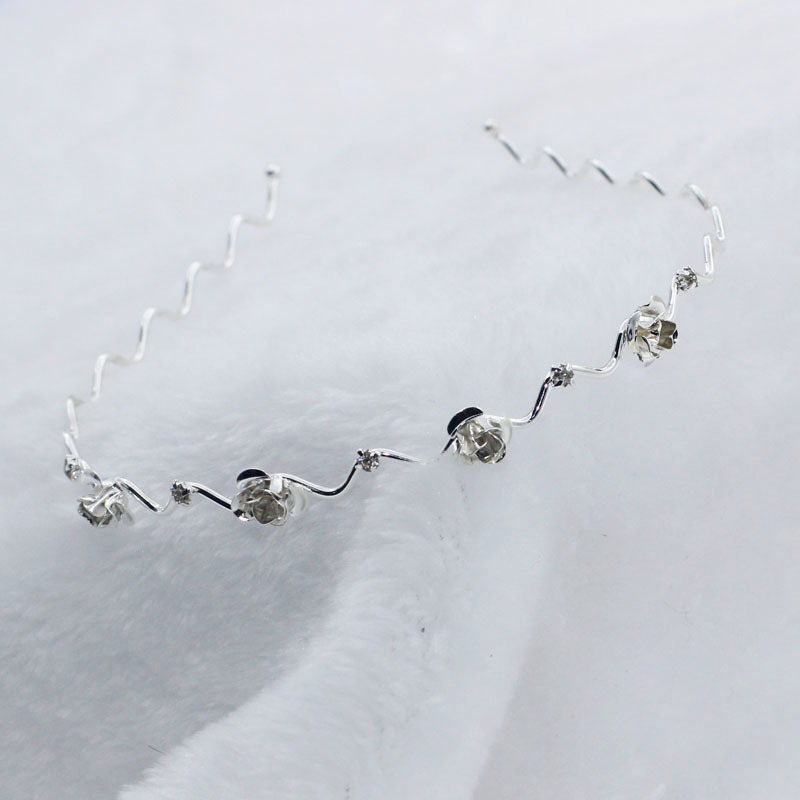 New Metal Cat Ear Headband Female Butterfly Rose Hairpin Double Drainage Silver - Shop at LoveMi